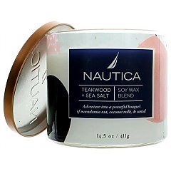 Nautica Teakwood + Sea Salt Soy Wax Blend Candle 1/1