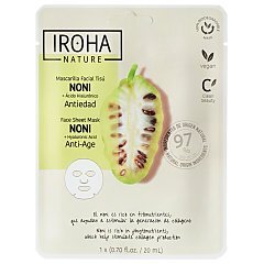 Iroha Nature Face Sheet Mask Anti-Age Noni + Hyaluronic Acid 1/1