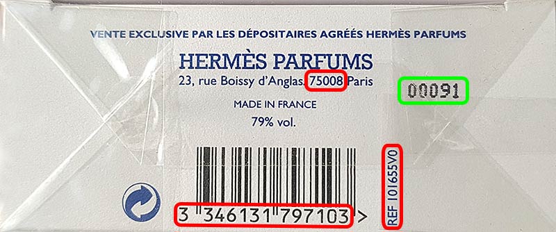 Kod partii Cnp Hermès Parfums