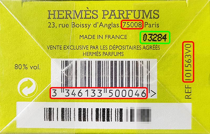 Kod partii Cnp Hermès Parfums