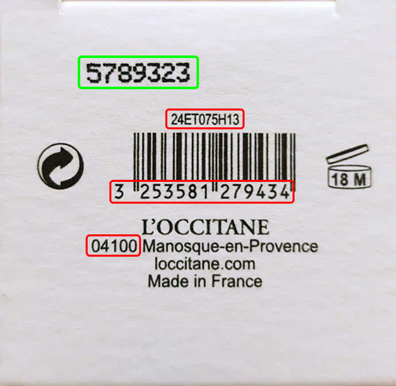 Kod partii L’Occitane International SA