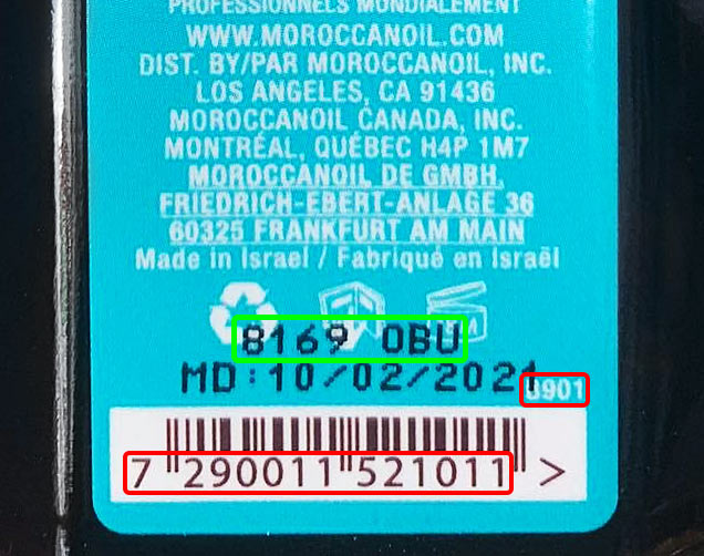 Kod partii Moroccanoil Ltd