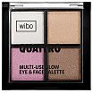 Wibo Quattro Multi-Use Glow Palette Wielozadaniowa paleta rozświetlająca do twarzy i ciała 6g